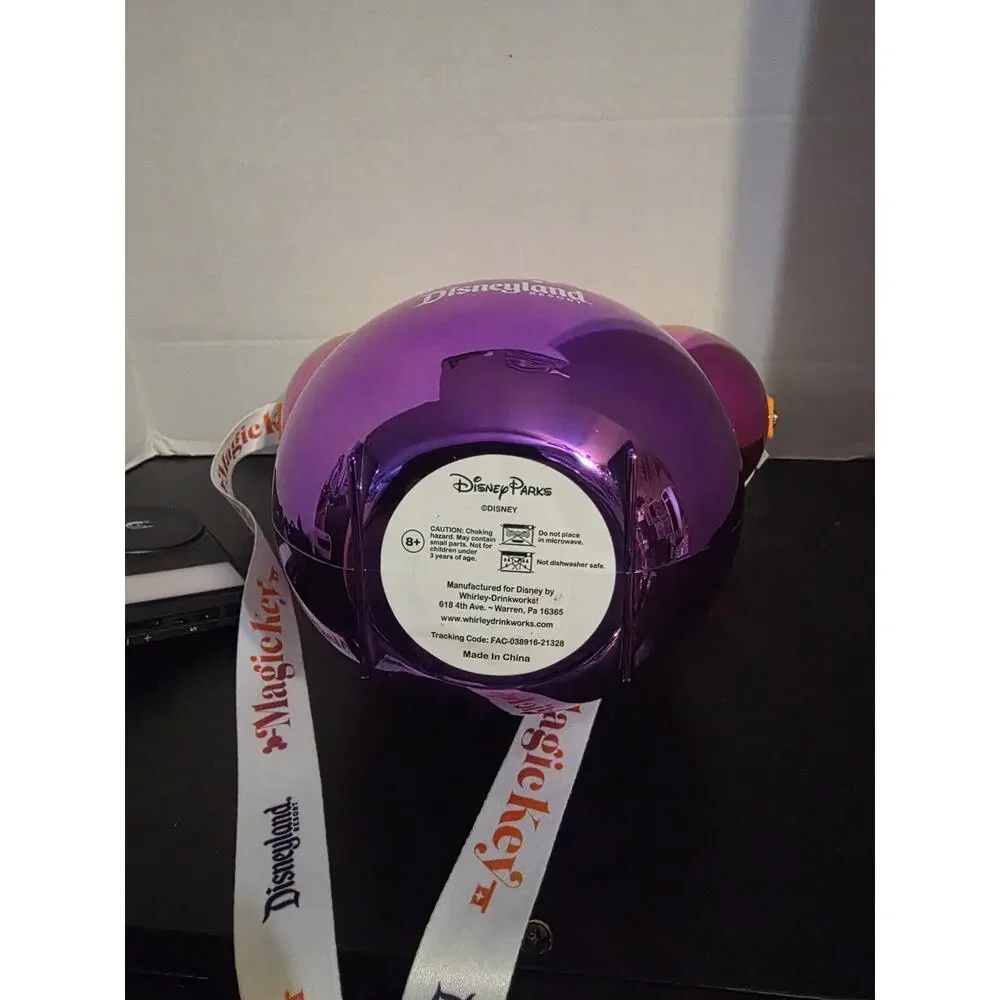 Disney Magic Key Metallic Pink Orange Ombre Balloon Mickey Popcorn Bucket
